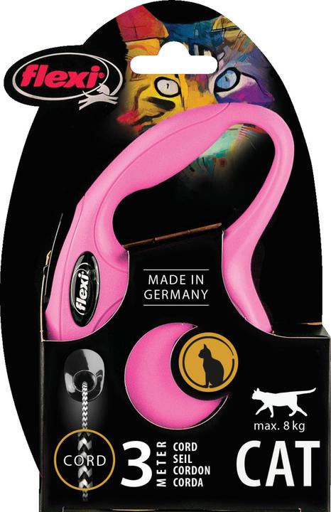 Produktbild Flexi Rollleine New Classic Cat XS 3 m Kabel - rosa (XS, Katze)