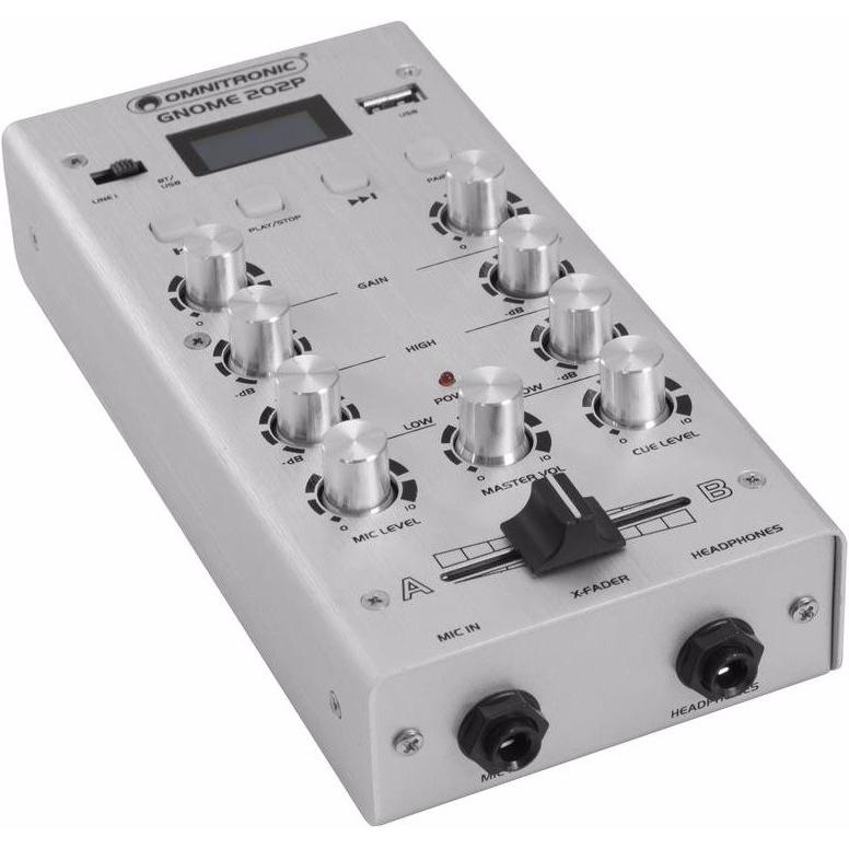 Thumbnail - Omnitronic GNOME-202P Mini-Mixer silber (Studio- und Livemixer), Mischpult, Silber