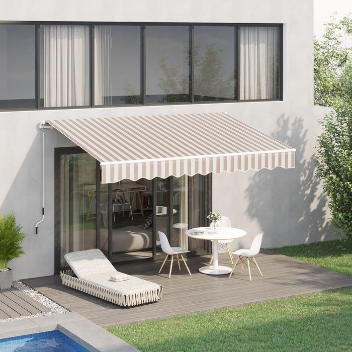 Image du produit Swisshandel24 Store avec manivelle, store banne, protection solaire, montage mural, balcon, montagnes en (2.45 m)