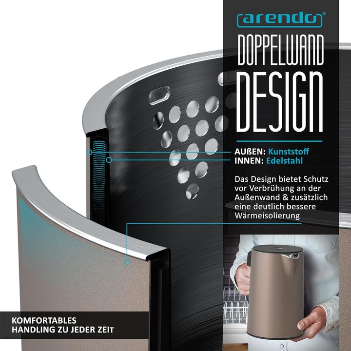 Produktbild Arendo Wasserkocher Elegant mit Temperatureinstellung (1.50 l)