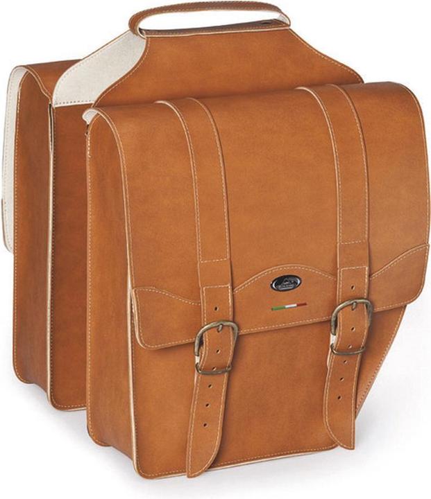 Produktbild Selle Monte Grappa Cruiser - Doppelfahrradsack - 17 Liter - künstliches Leder - Hellbraun (Gepäckträgertasche)