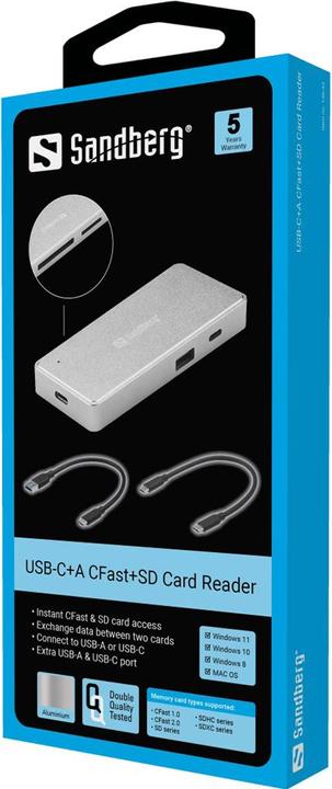 Produktbild Sandberg USB-C+A, CFast+SD, Card Reader (USB 3.0, USB-C)