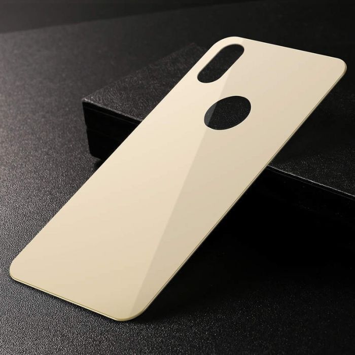 Actual product image Baseus iPhone Xs 03 mm Full coverage curved TGlass rear ProtectorGold (1 Piece, Apple iPhone XS)