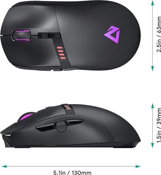 Produktbild Aukey GM-F5 Optical, RGB LED light, Black, Gaming mouse, Wireless (Kabelgebunden)