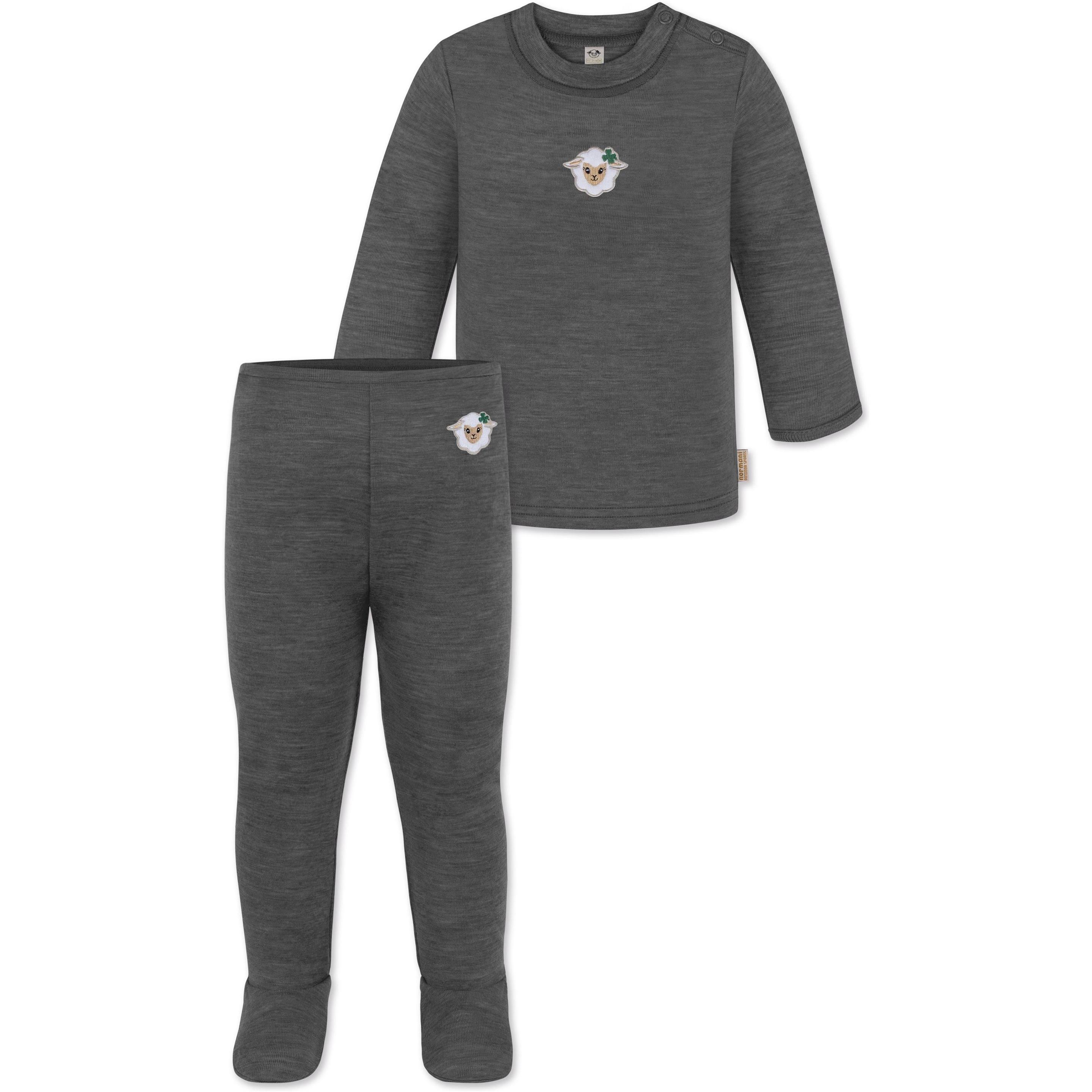 Thumbnail - Normani, Herren, Body, Baby Merino Set Wollpullover und Unterhose - 9573, Grau, (86)