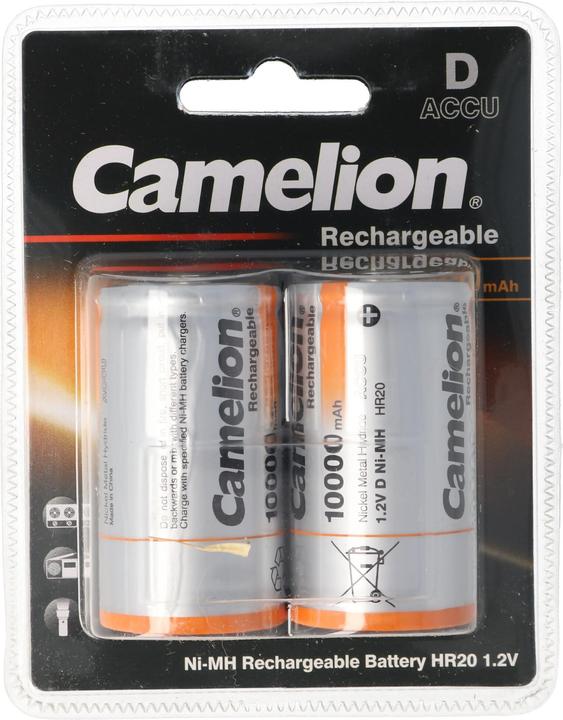 Immagine prodotto Camelion NH-D10000BP2 Wiederaufladbarer Akku Nickel-Metallhydrid (NiMH) (2 pz., D, 10000 mAh)