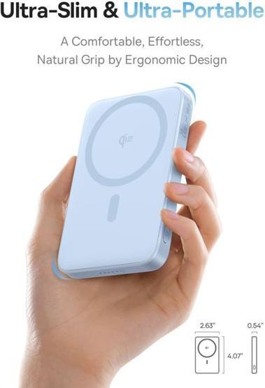 Productafbeelding Baseus powerbank with stand PicoGo Qi2 5000mAh 20W (blue) (5000 mAh, 20 W)