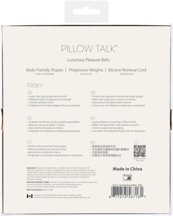 Actual product image Pillow Talk Frisky Love Balls-Pink