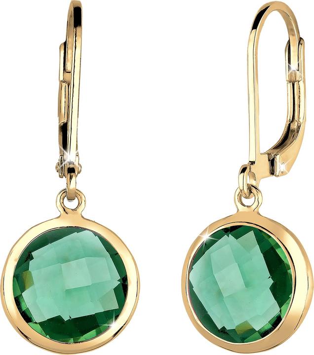 Immagine prodotto Elli PREMIUM Orecchini al quarzo di base elegante e alla moda in argento 925 placcato oro (Argento 925)