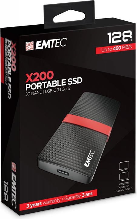 Actual product image Emtec X200 Portable SSD Power Plus (128 GB)