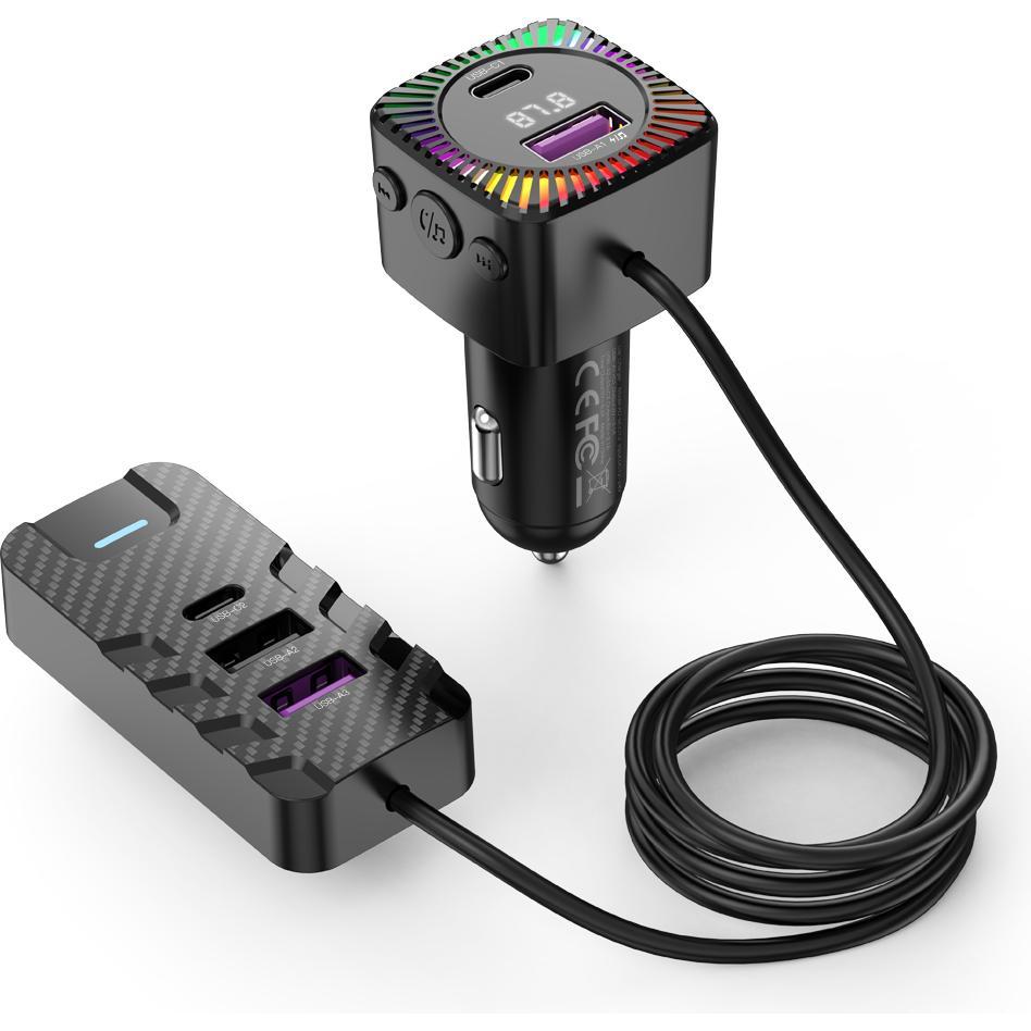 xO trasmettitore FM BCC13 Bluetooth MP3 caricatore per auto 6,2A nero, Adattatore per auto, Nero