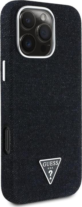 Produktbild Guess Case Denim Triangle Logo MagSafe for iPhone 16 Pro Max black (Apple iPhone 16 Pro Max)