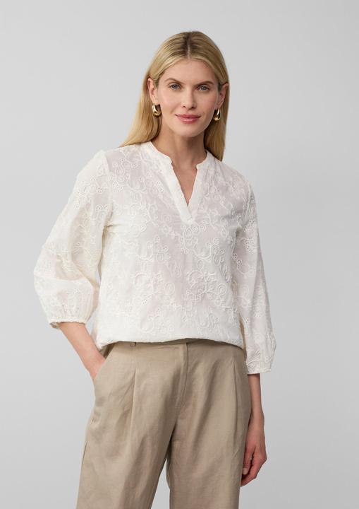 Actual product image S.Oliver Bluse Baumwollbluse mit Stickereien und 3/4-Ärmeln (32)