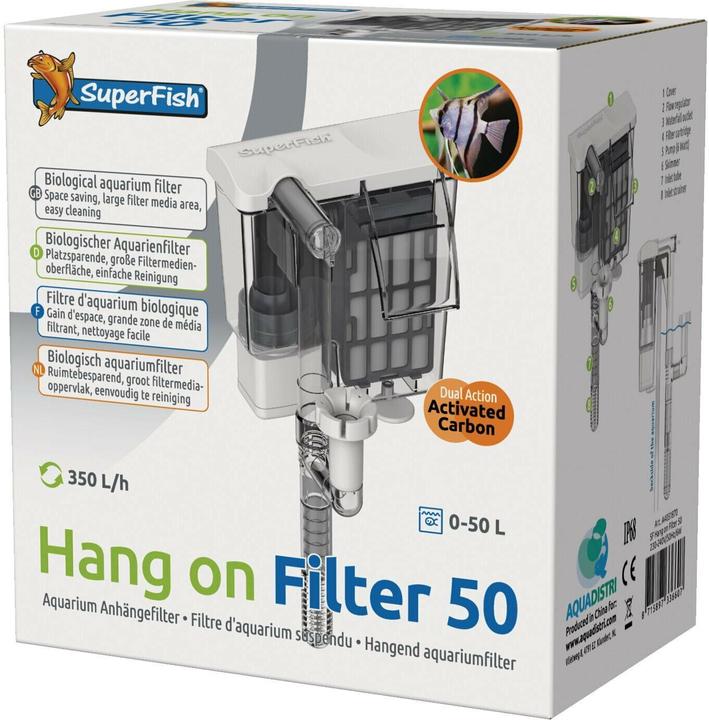 SuperFish Hang On Filter 50, Produkttyp: Hang-On Filter, Grundfarbe (50 l, Salzwasser, Süsswasser)
