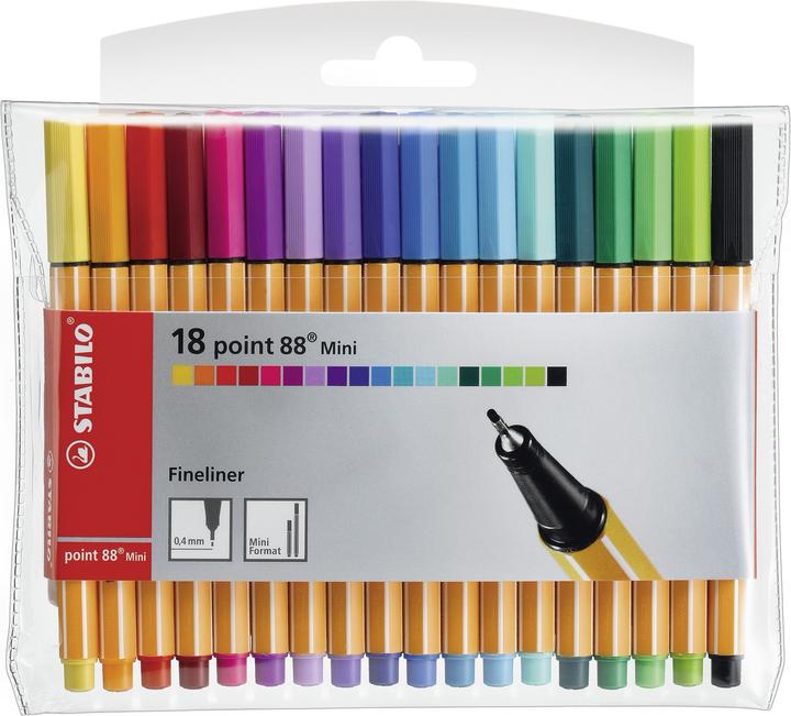 Actual product image STABILO point 88 Mini Fineliner (Multicoloured, 18 x)