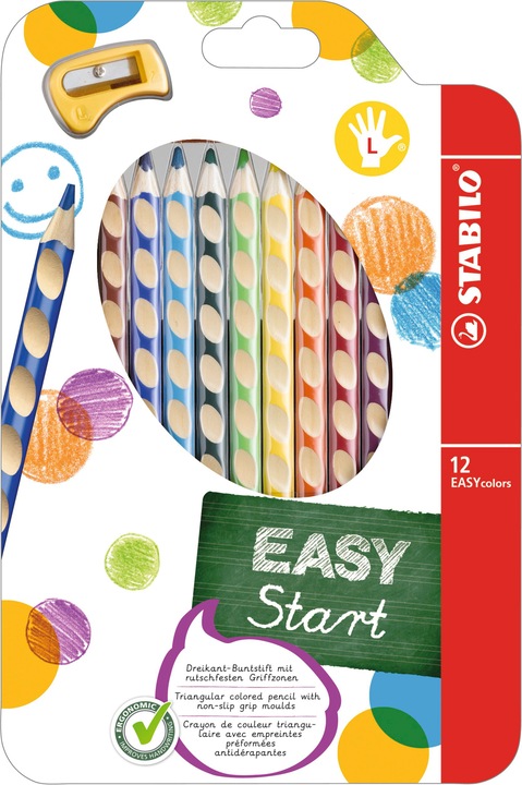 Produktbild STABILO EASYcolors ergonomischer Buntstift für Linkshänder (Mehrfarbig, 12 x)