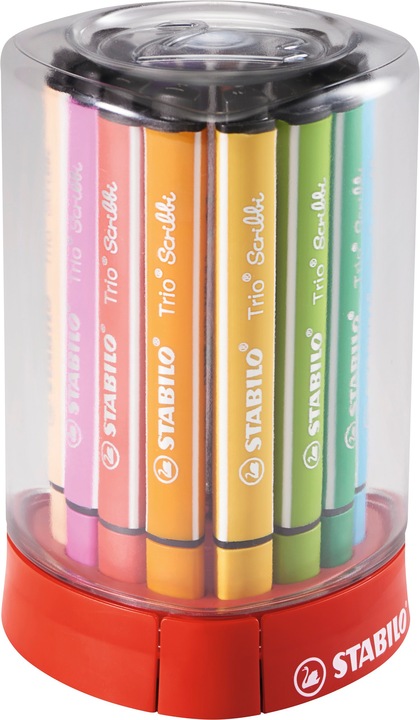 Actual product image STABILO Trio Scribbi Spring-loaded triangular felt-tip pen (Multicoloured, 12 x)