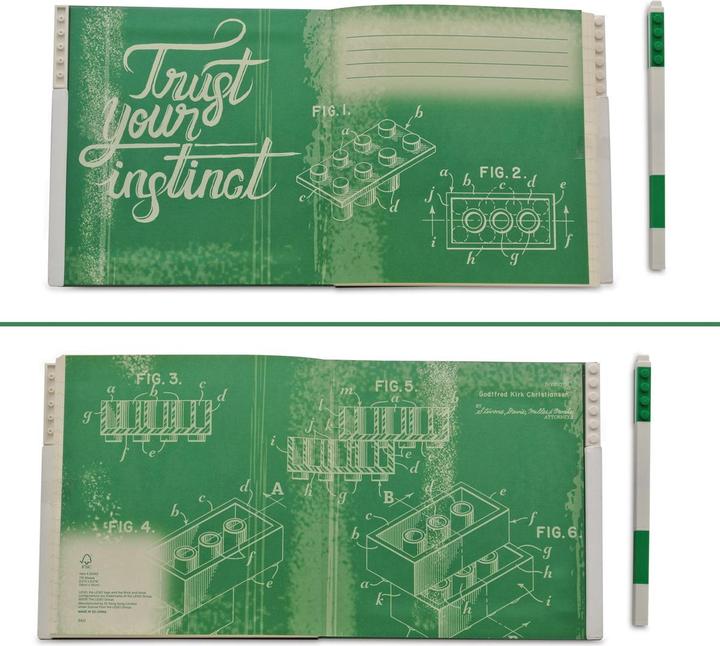 Actual product image LEGO Stationary Green Notebook with gel pen