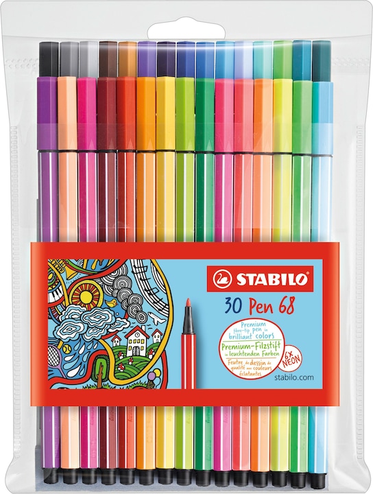 STABILO Penna 68 Pennarello premium (Multicolore, 30 x)