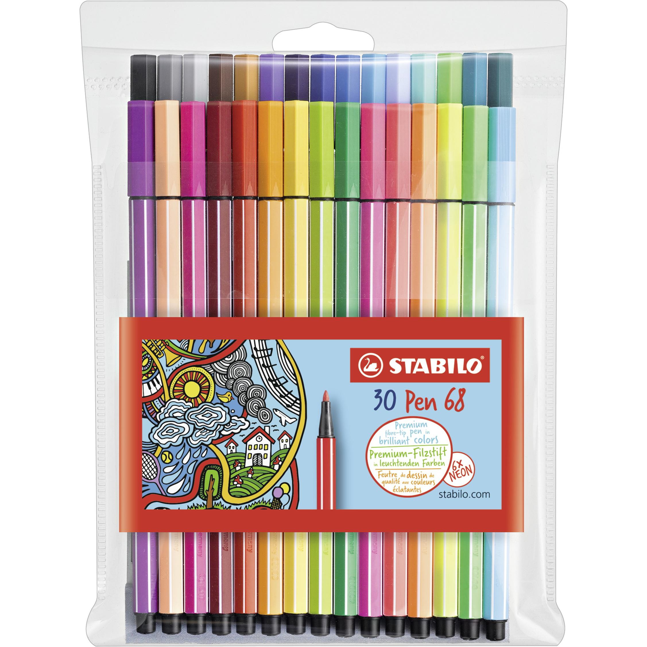 STABILO, Malstifte, Pen 68 Premium-Filzstift (Mehrfarbig, 30 x)