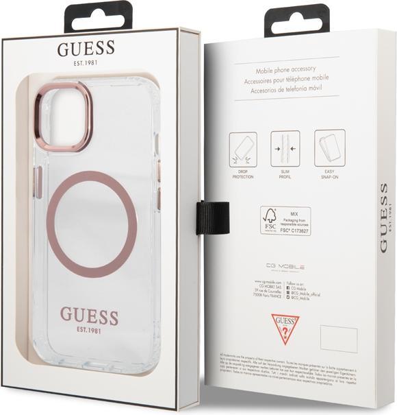 Image du produit Guess Transparent MagSafe Compatible Case pour Apple iPhone 14 Plus - rose (Apple iPhone 14 Plus)