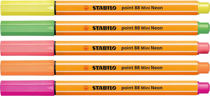Produktbild STABILO point 88 Mini Fineliner (Mehrfarbig, 5 x)