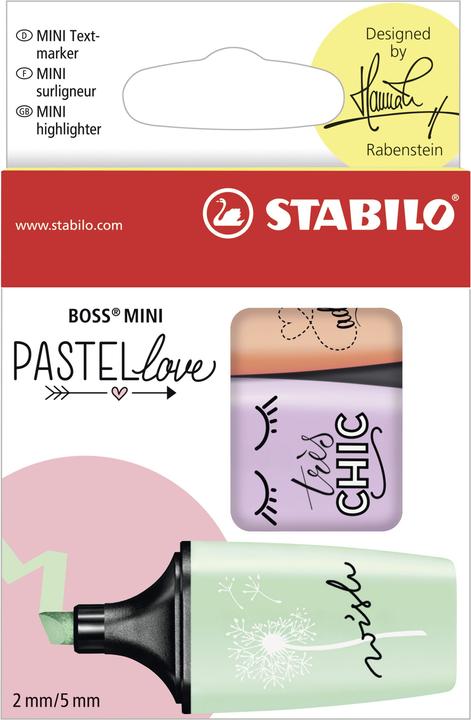 Image du produit STABILO Surligneur BOSS MINI Pastellove (Vert, Lila, Orange, 5 mm, 3 x)