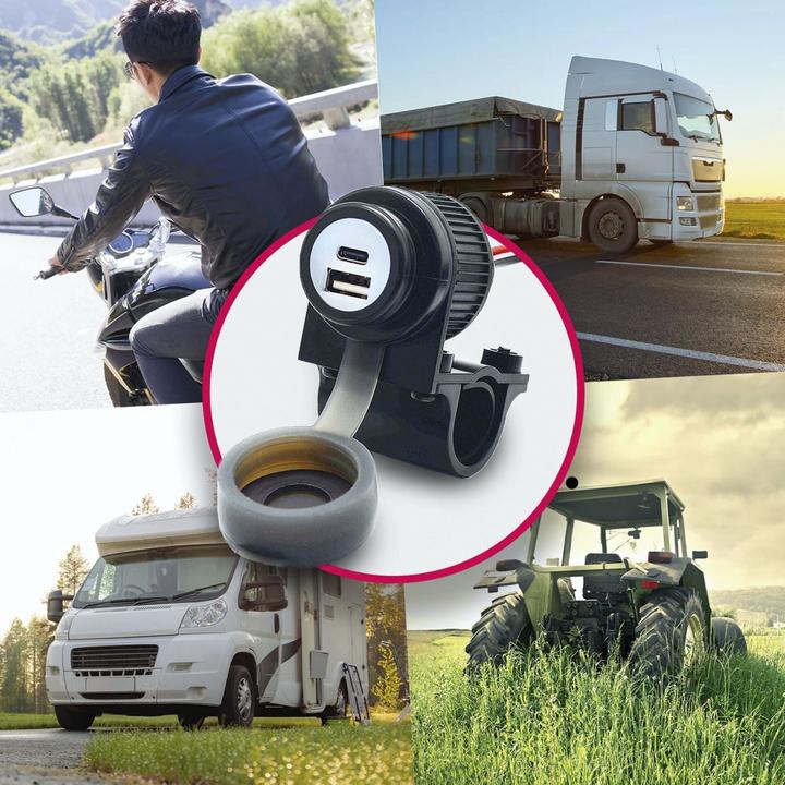 Produktbild Albrecht Duo USB A+C Steckdose Motorrad 12/24V