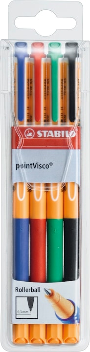 Produktbild STABILO pointVisco Tintenroller (Grün, Rot, Blau, Schwarz, 4 x)
