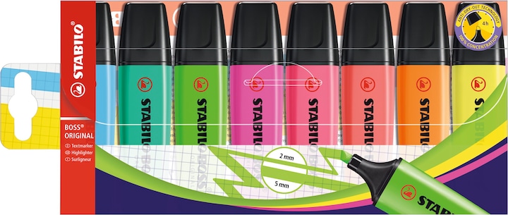 Produktbild STABILO Boss Original (Assortiert, 5 mm, 8 x)