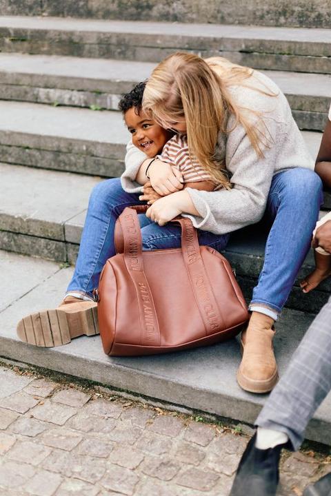 Actual product image Childhome Wickeltasche Mommy Club Signatur Leder dunkelbraun