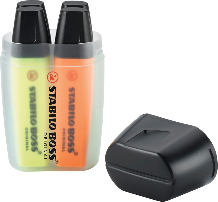 Image du produit STABILO Surligneur BOSS ORIGINAL (Orange, Jaune, Bleu, Vert, 5 mm, 4 x)