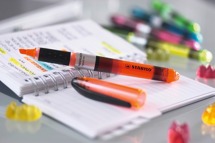 Produktbild STABILO NAVIGATOR Textmarker (Gelb, Orange, Grün, Pink, 4 mm, 4 x)
