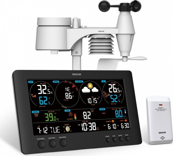 Actual product image Sencor Professional METEO WiFi station SWS 12500 with LCD display, 21.4 cm colour