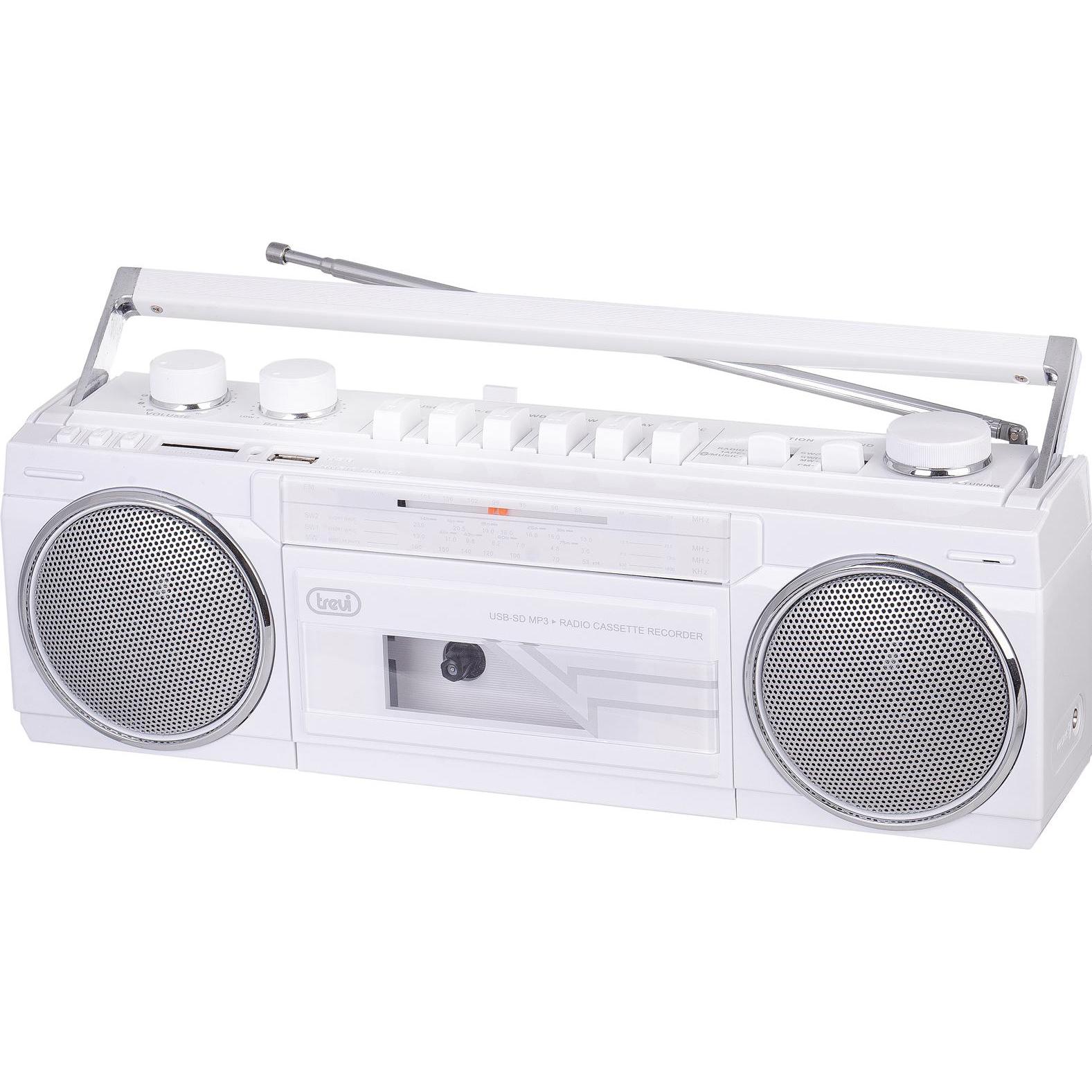 Trevi RR 501 BT Radio Portatile (MW, FM, Bluetooth), Radio, Bianco