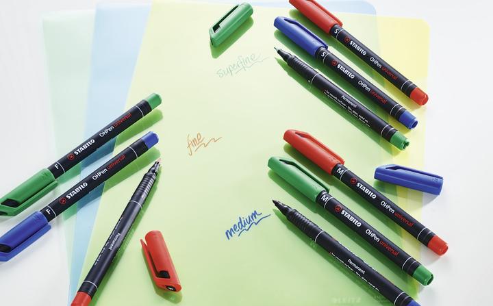 Actual product image STABILO OHPen universal foil pen permanent (Green, Red, Blue, Black, Orange, Brown, 1 mm, 6 x)