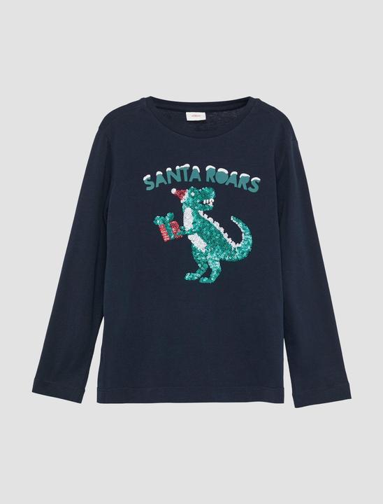 Produktbild S.Oliver T-Shirt Longsleeve mit Pailletten-Weihnachtsmotiv (92)