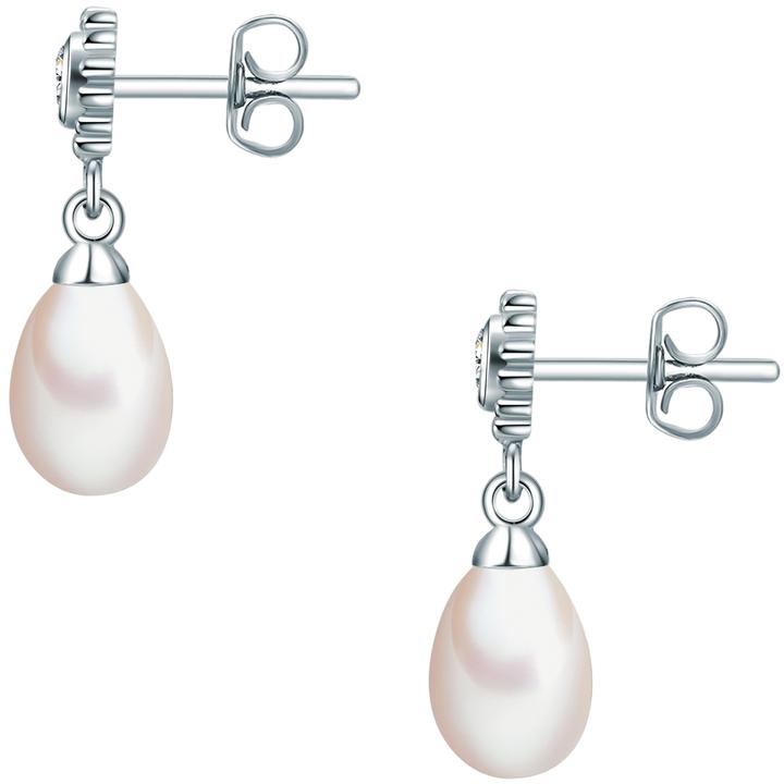 Immagine prodotto Valero Pearls Fiore da donna in argento sterling con zirconia cubica e perla d'acqua dolce - 3590 (-, Argento 925)