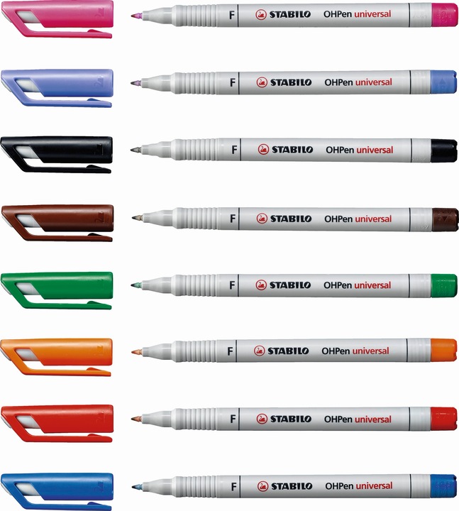 Produktbild STABILO OHPen universal Folienstift wasserlöslich (Mehrfarbig, 0.70 mm, 8 x)