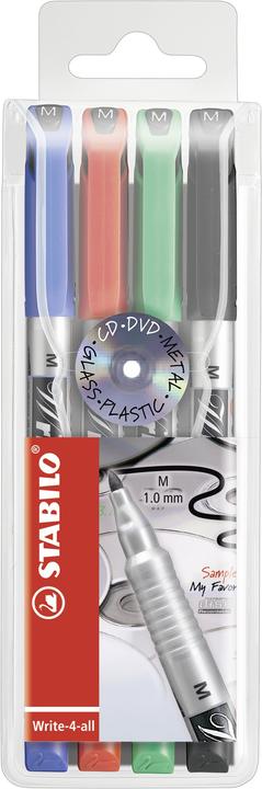 STABILO Write-4-all (Grün, Rot, Blau, Schwarz, 1 mm, 4 x)