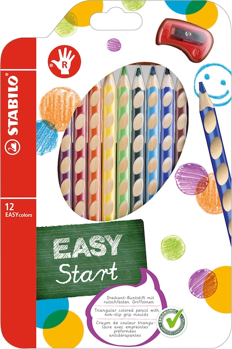 Produktbild STABILO EASYcolors ergonomischer Buntstift für Rechtshänder (Mehrfarbig, 12 x)