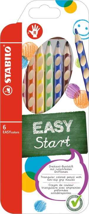 Produktbild STABILO EASYcolors ergonomischer Buntstift für Rechtshänder (Multicolor, 6 x)