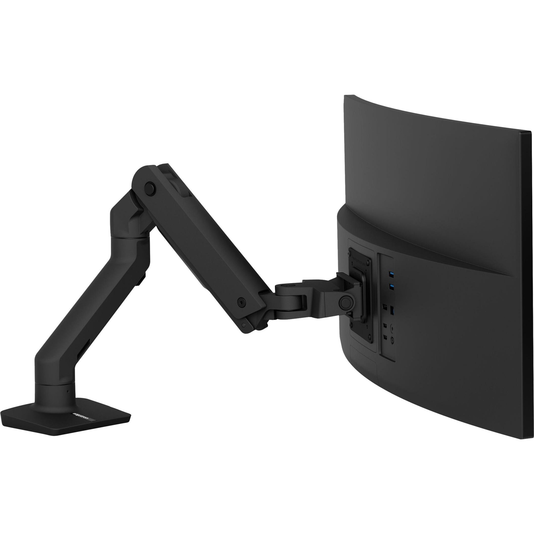 Ergotron HX Monitor Arm mit patentierter CF-Technologie (Tisch, 49"), Monitor Halterung, Schwarz