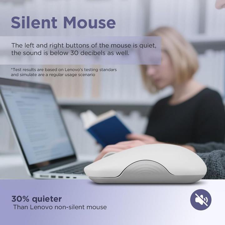 Produktbild Lenovo 350 Bluetooth Silent Mouse Cloud Grey (P) (Kabellos)
