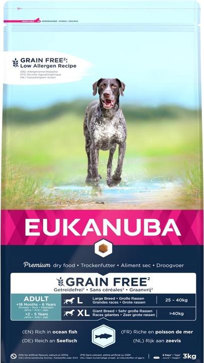 Produktbild Eukanuba Grain Free Adult L/XL mit Lachs (Adult, 1 Stk., 3000 g)