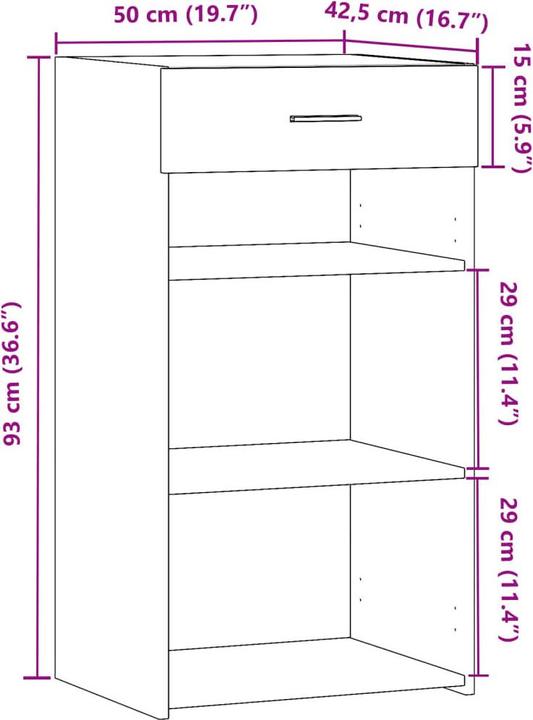 Actual product image vidaXL Sideboard (50 x 42.50 x 93 cm)