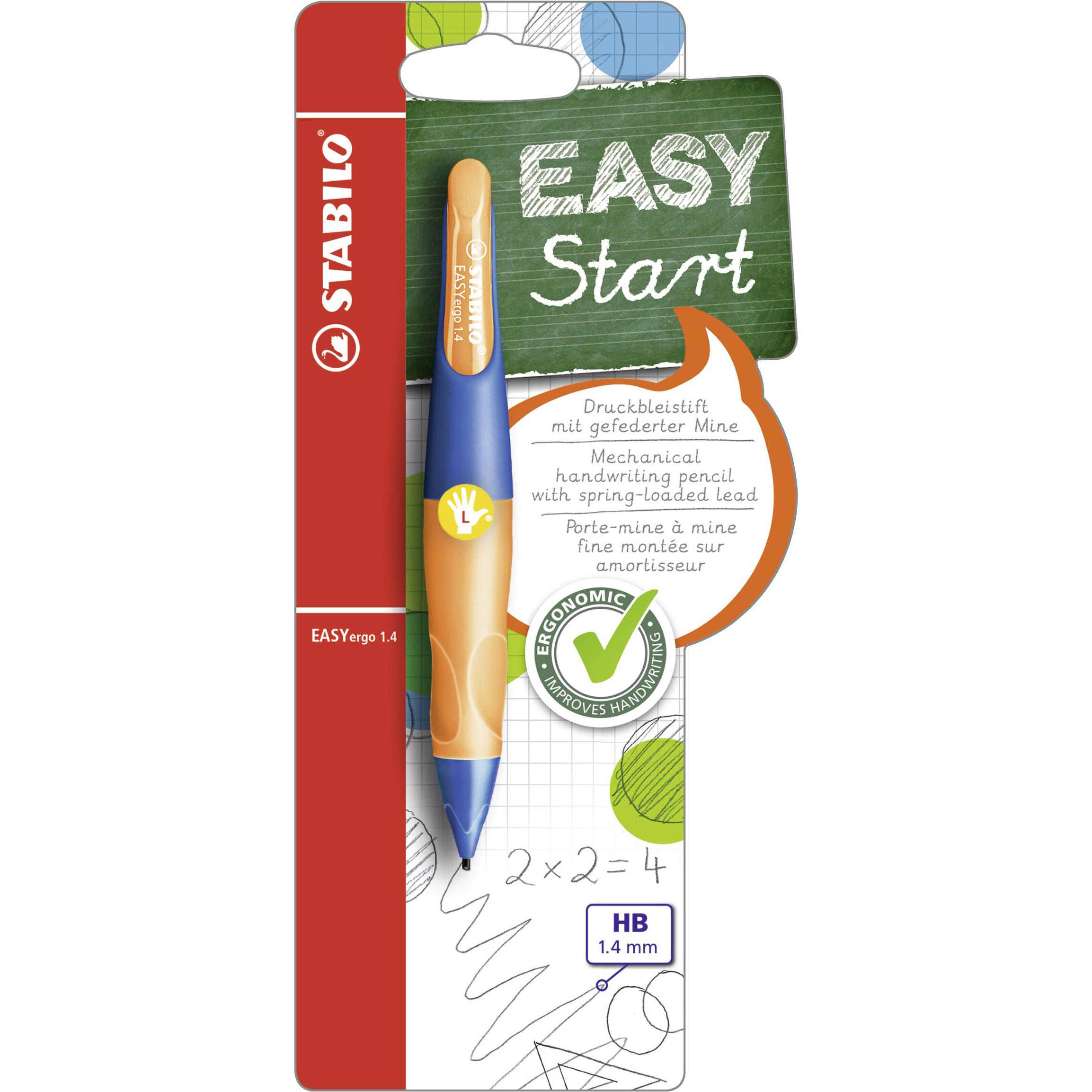 STABILO, Bleistift, EASYergo ergonomischer Druck-Bleistift für Linkshänder HB (1.40 mm, HB, 1 x)