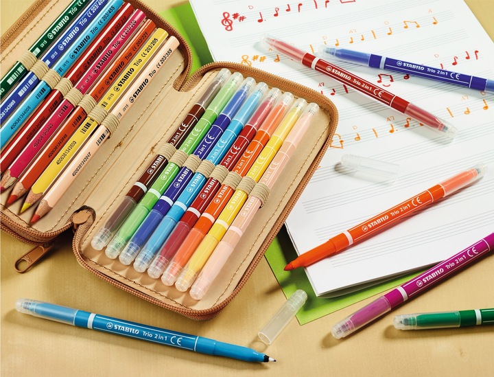 Produktbild STABILO Trio in Filzstift und Fineliner in einem (Mehrfarbig, 10 x)