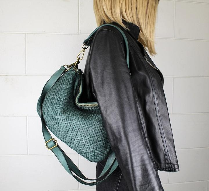 Immagine prodotto Only-Bags.Store Borsa in pelle, borsa a tracolla in pelle morbida, borsa in pelle intrecciata