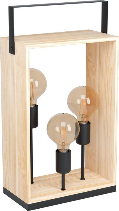 Produktbild EGLO Tischleuchte FAMBOROUGH 3x E27, Schwarz/Beige (0 lm, E27)